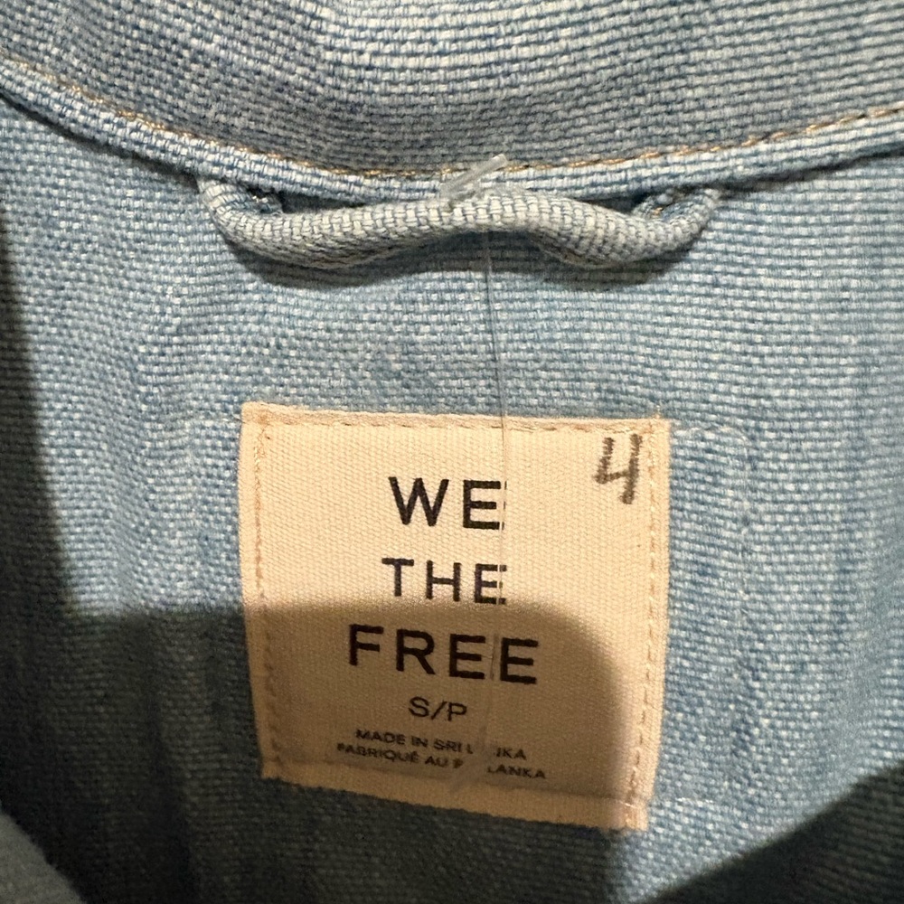 Free People We The Free Lemon Denim Jacket Small Sweet Icing NWT - Picture 6 of 7